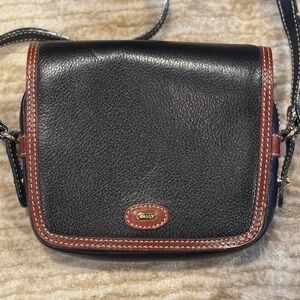 Vintage 90s Bally Like New Black and Brown Leather Crossbody Bag